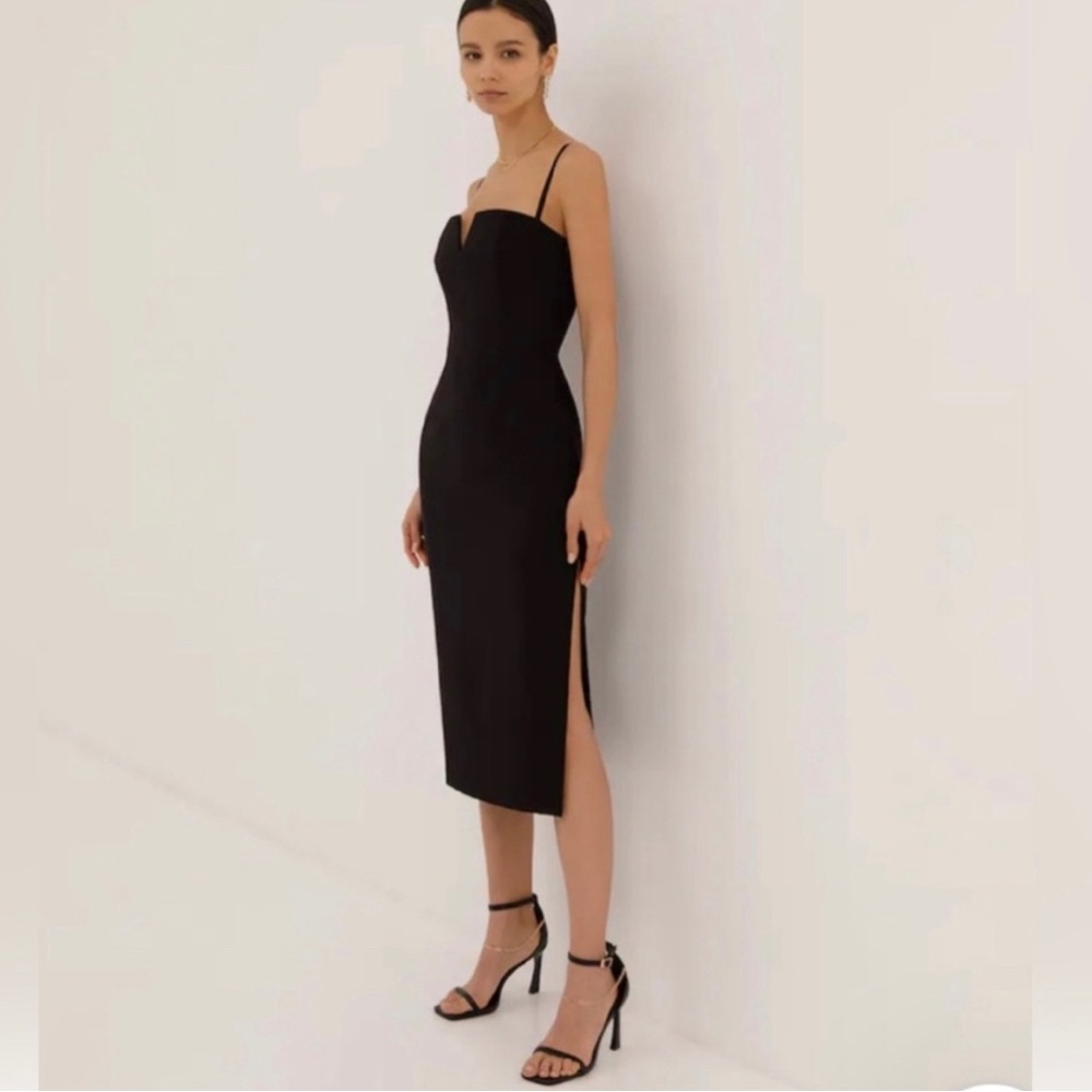 MIDI Black Dress with Straps